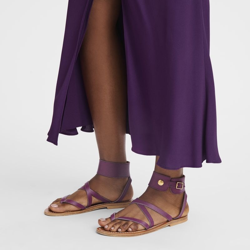 Longchamp x K.Jacques Sandals Women's Sandals Purple | 4753-MGVTS